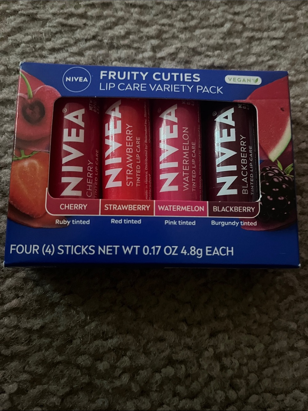 NIVEA Fruity Cuties Lip Care Variety Pack - Blue Packaging